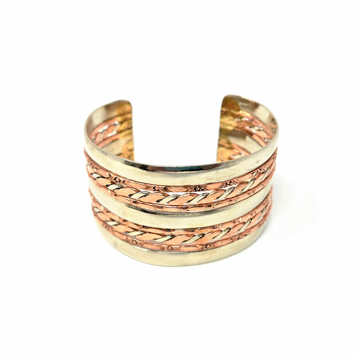 Men's Wide Mix Copper Hand Woven Bracelet