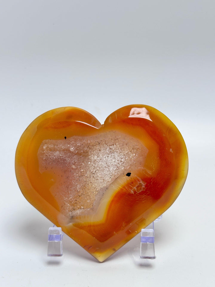 Carnelian Flat Heart Druzy - The Harmony Store Crystal Shop Miami