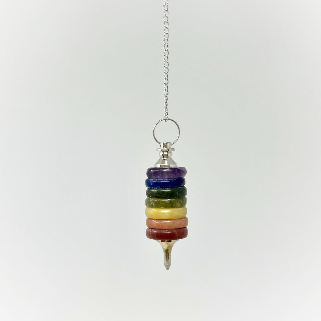 7 Chakras Pendulum Button-Button - The Harmony Store Crystal Shop Miami