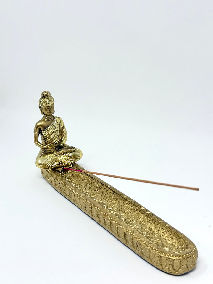 Buddha Incense Burner Gold 9"