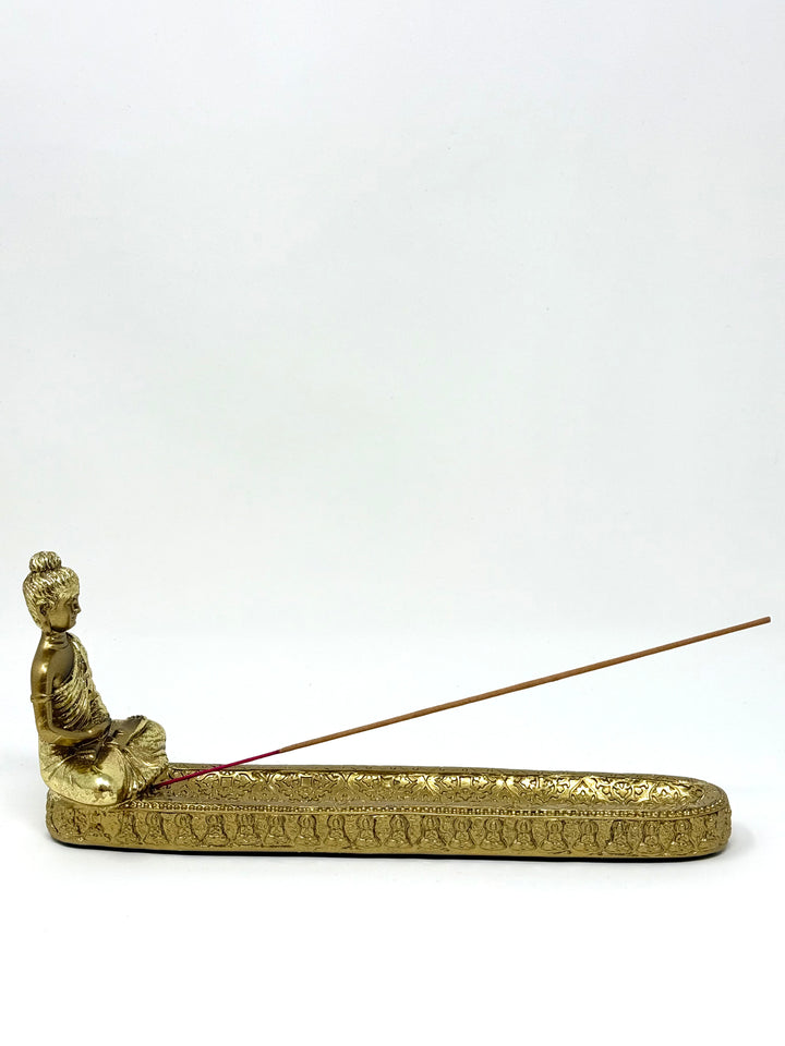 Buddha Incense Burner Gold 9"