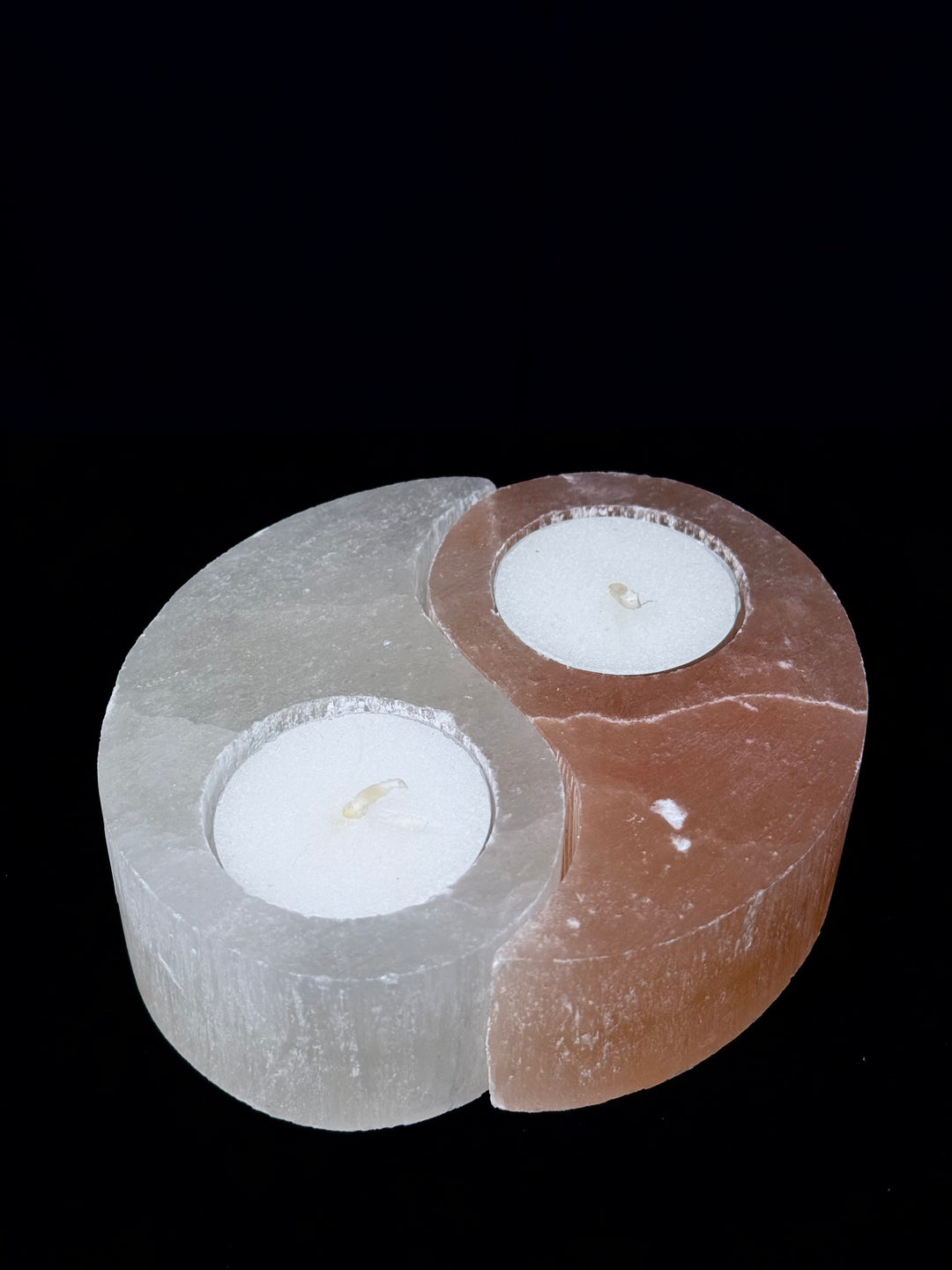 Ying Yang Selenite Candle Holder