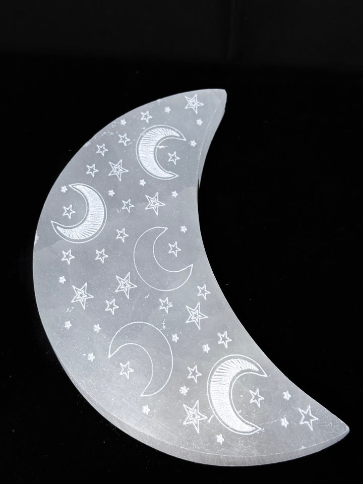 Selenite Carved Moon