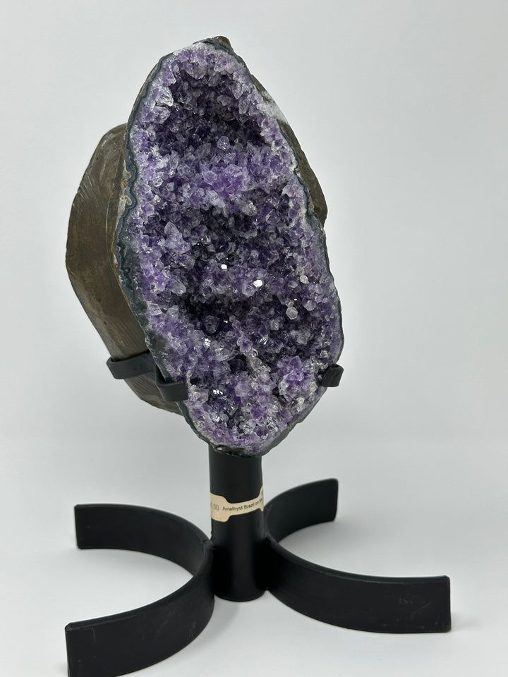 Amethyst Cluster on Metal Base: Brazilian