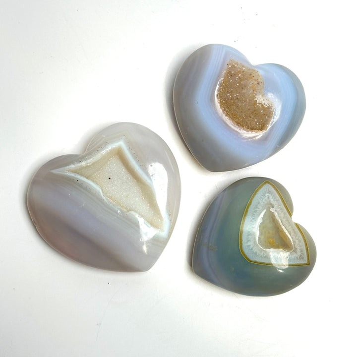 Agate Druzy Heart : 2.5 - 3" - The Harmony Store