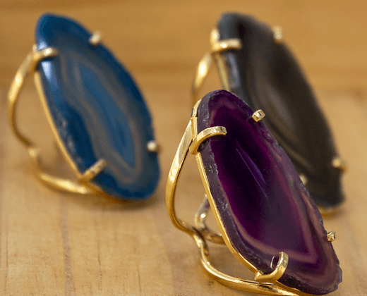 Agate Slice Arc Ring - The Harmony Store