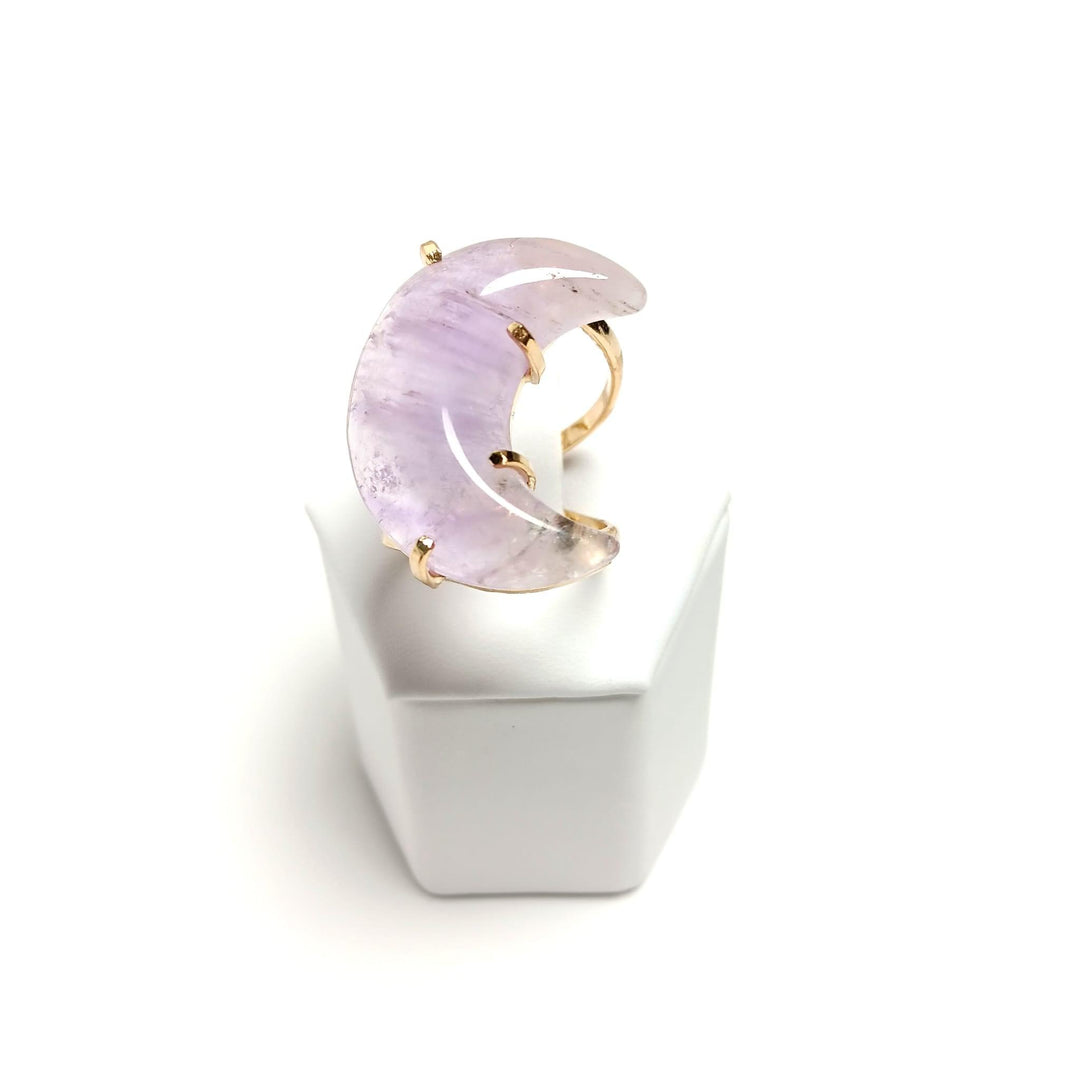 Amethyst Arc Moon Ring - The Harmony Store