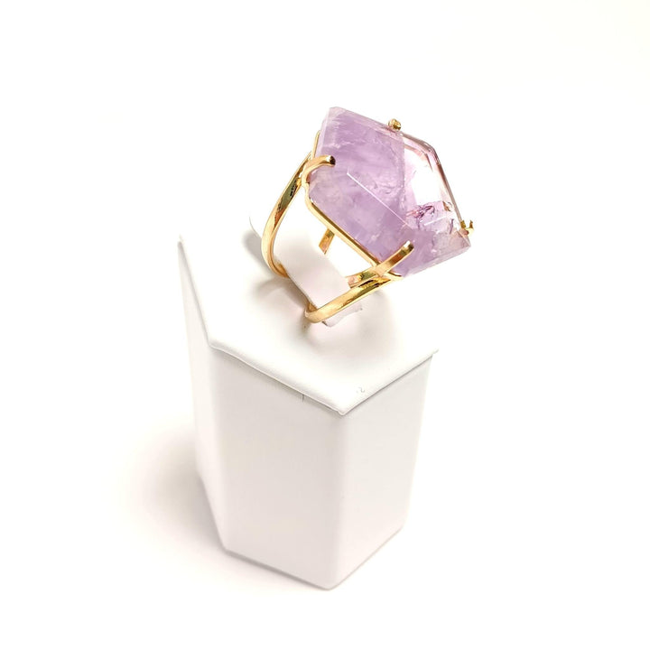 Amethyst Faceted Arc Ring - The Harmony Store