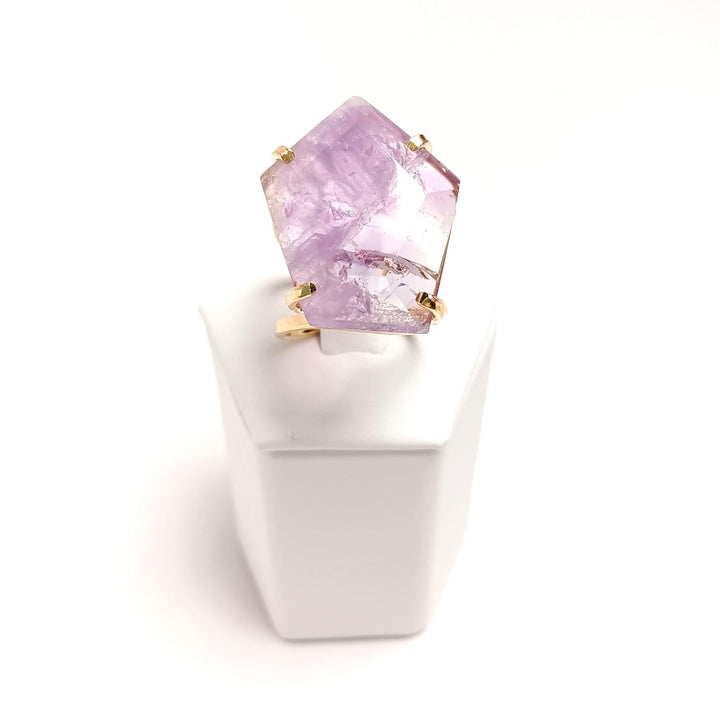 Amethyst Faceted Arc Ring - The Harmony Store