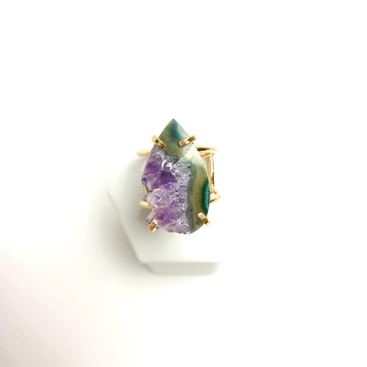 Amethyst Slice Wire Ring - The Harmony Store