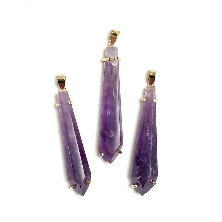 Amethyst Wand Claw Pendant - The Harmony Store