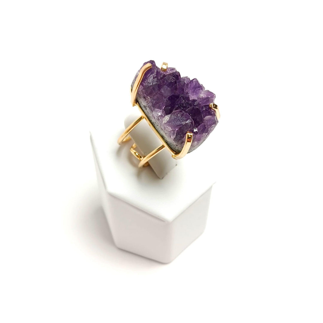 Amethyst Wire Druze Ring - The Harmony Store