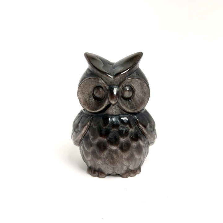 Black Obsidian Hand Carved Owl 3" - The Harmony Store