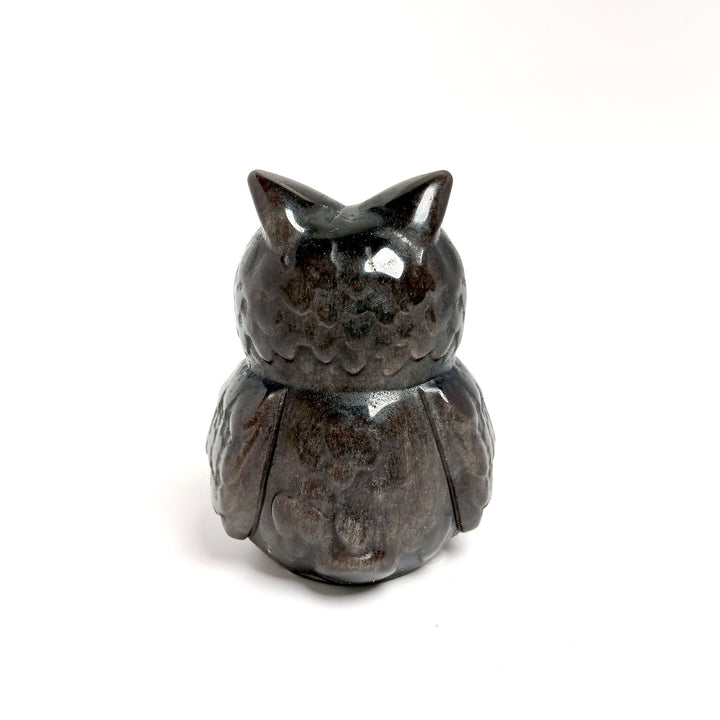 Black Obsidian Hand Carved Owl 3" - The Harmony Store