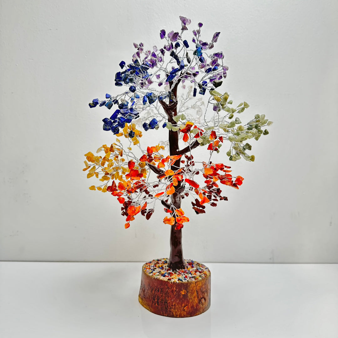 Chakra Tree on Wood Base-Chakra : XL 700 Beads - The Harmony Store