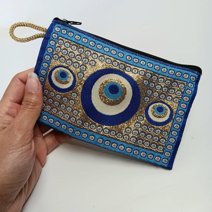 Evil Eye Pouch Bag-Blue : 6" x 3" - The Harmony Store