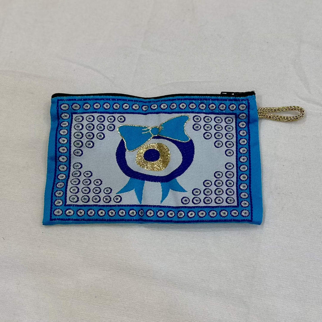 Evil Eye Pouch Bag-Blue : 6" x 3" - The Harmony Store