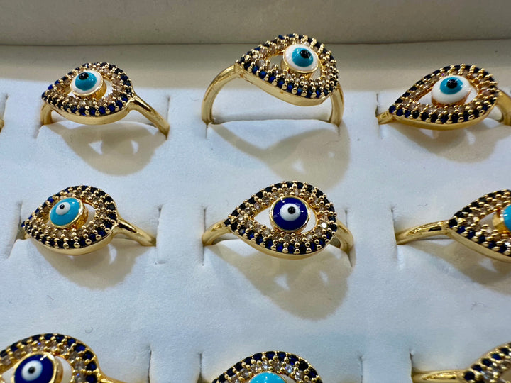 Evil Eye Ring-ZZ Eye L : Adjustable - The Harmony Store