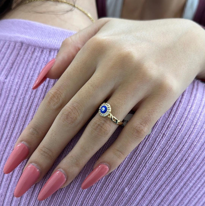 Evil Eye Ring-ZZ M Eye : Adjustable - The Harmony Store