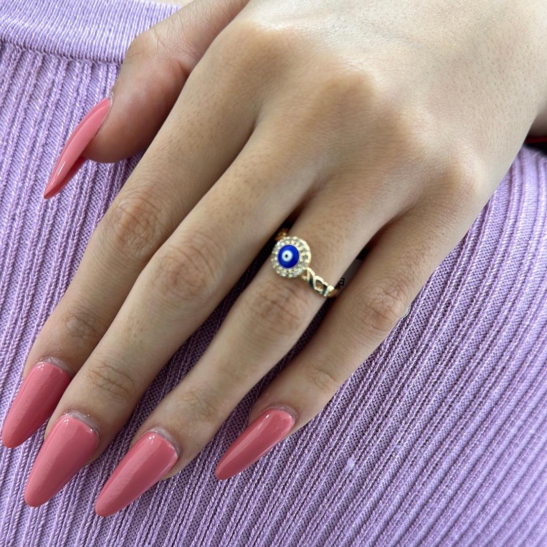 Evil Eye Ring-ZZ M Eye : Adjustable - The Harmony Store