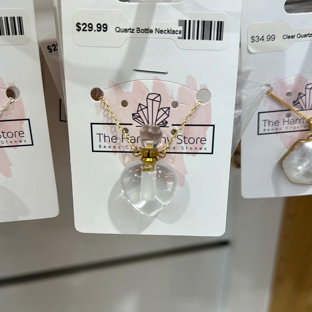 Gemstone Bottle necklace-Quartz - The Harmony Store