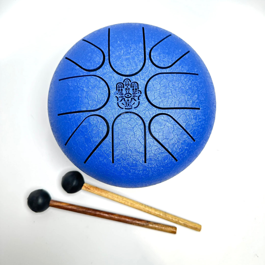 Blue Hamsa Steel Tongue Happy Drum