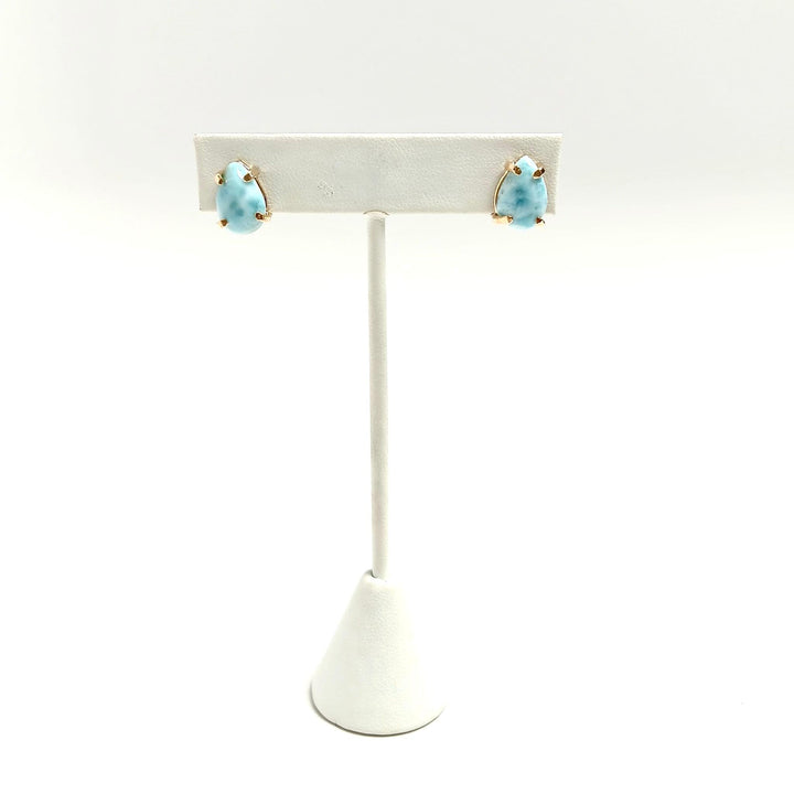 Larimar Cabochon Claw Studs - The Harmony Store