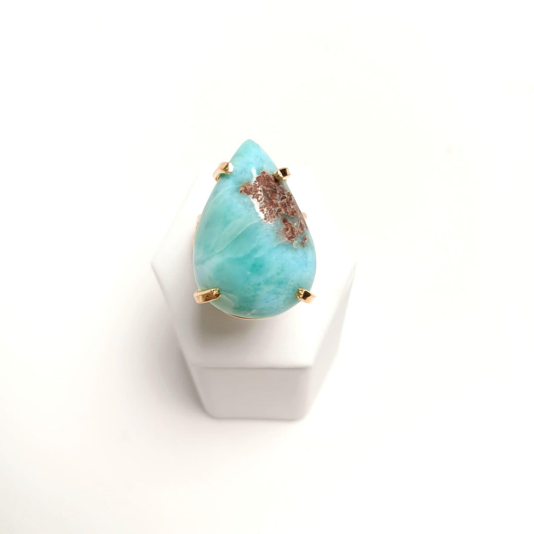 Larimar Cabochon Wire Rings - The Harmony Store