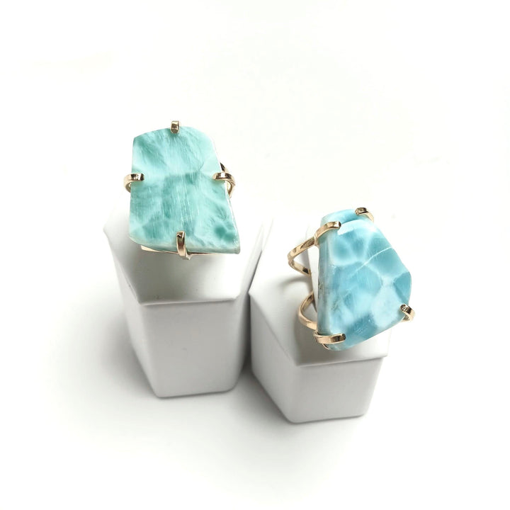 Larimar Slab Arc Ring - The Harmony Store