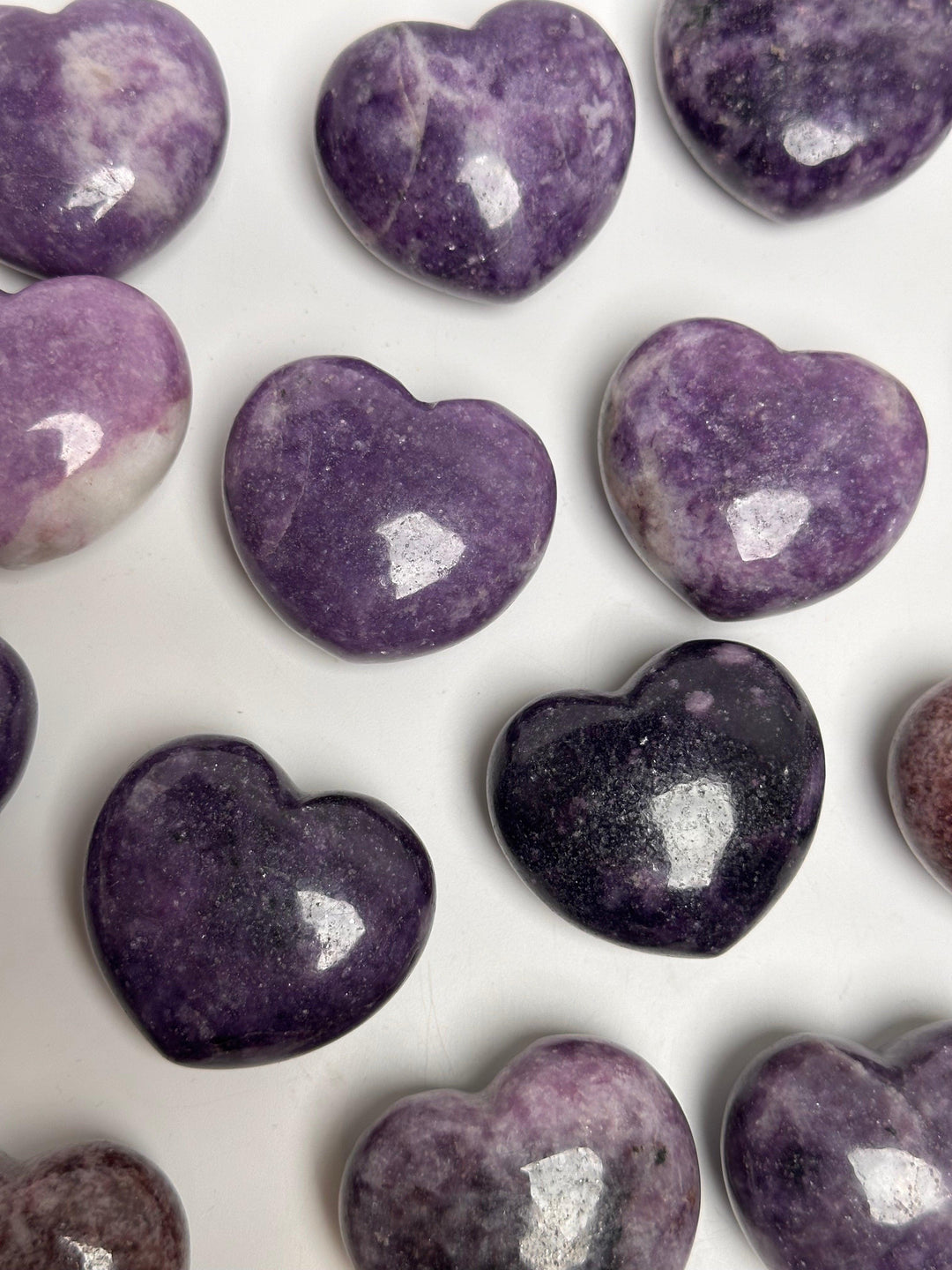 Lepidolite Heart Puffy : 1" - The Harmony Store