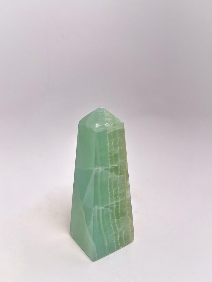 Pistachio Calcite Tower - Obelisk - The Harmony Store