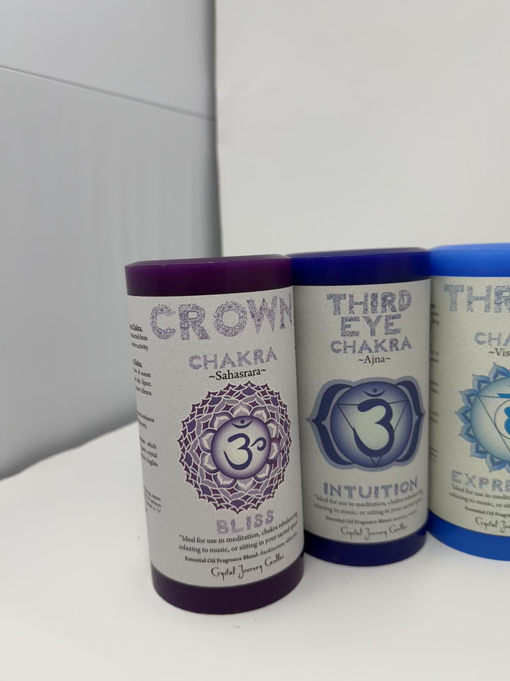 Chakra Pillars 3 x 6 by Crystal Journey Candles