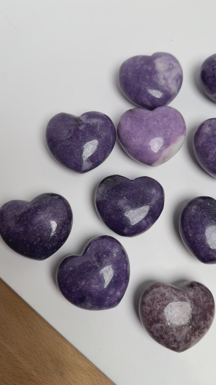 Lepidolite Heart Puffy : 1"