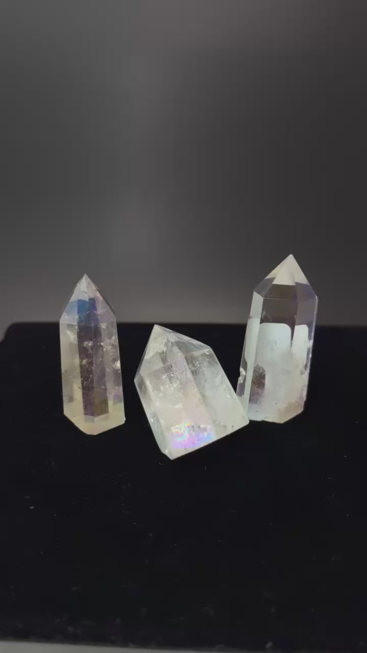 Angel Aura Clear Quartz Polished Points Tower and Obelisk