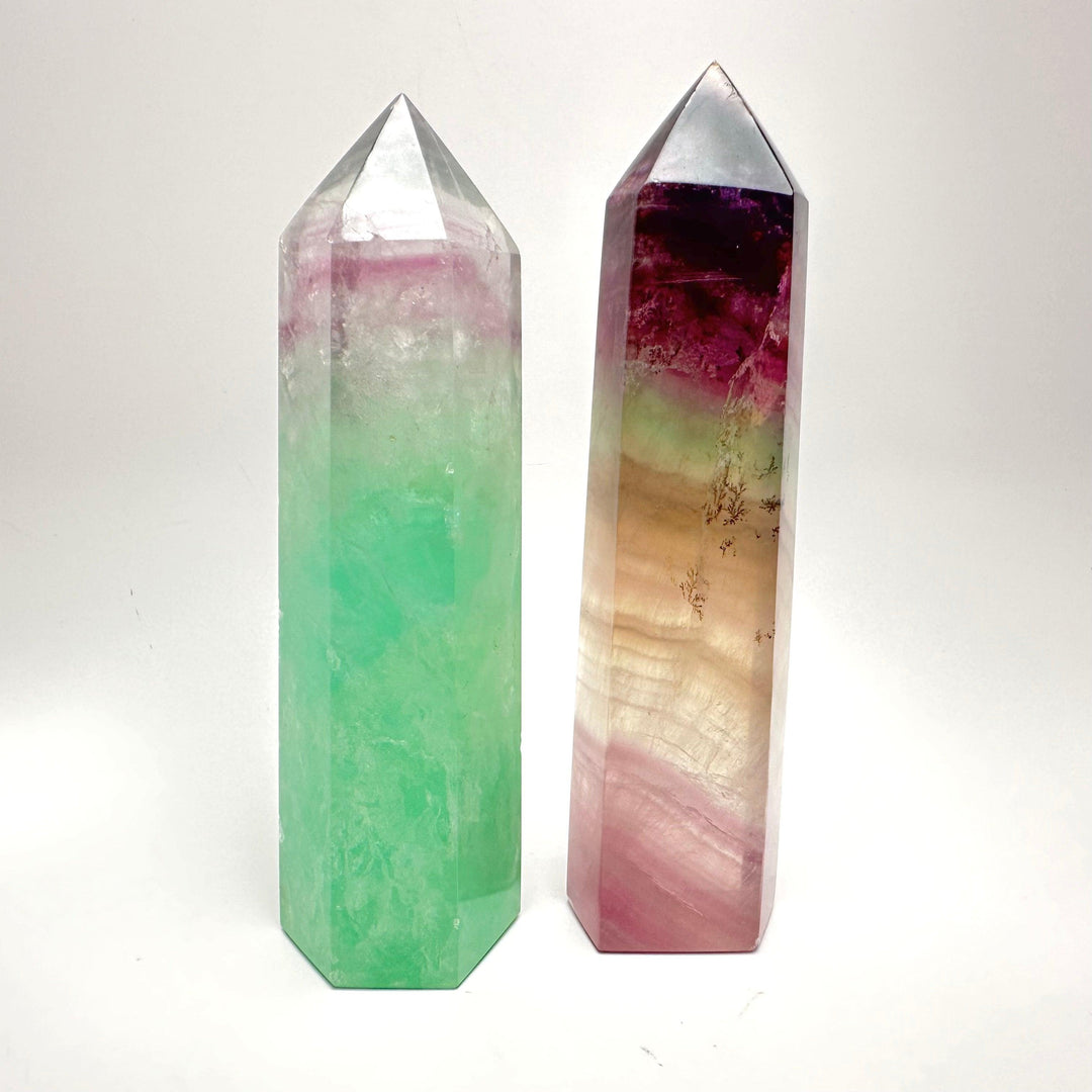 Rainbow Fluroite Tower-Tower : 500 - 600g - The Harmony Store