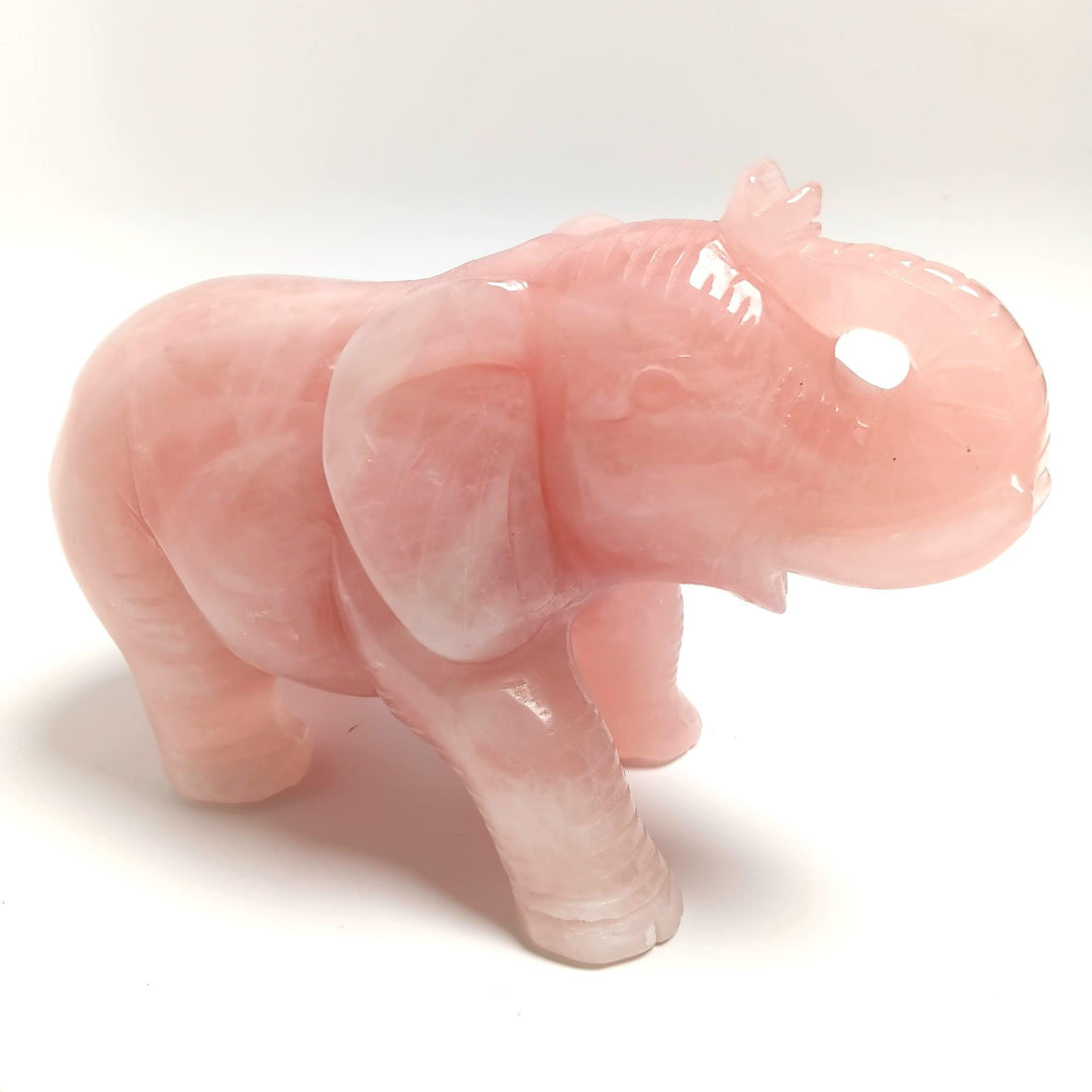 Rose Quartz Elephant Large - The Harmony Store