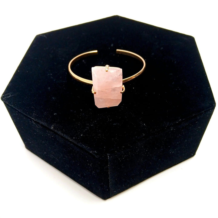 Rose Quartz Faceted Simple Band Bracelet - The Harmony Store