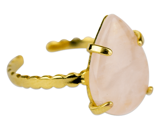 Rose Quartz Zig Zag Ring - The Harmony Store