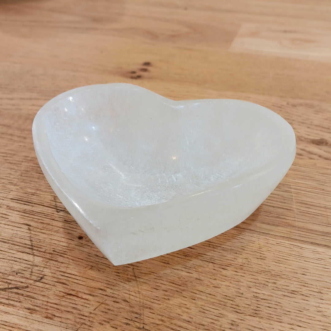 Selenite Bowl-Heart : 10cm / 4" - The Harmony Store