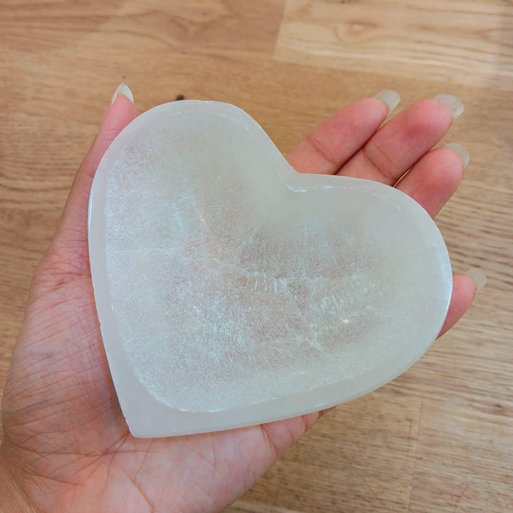 Selenite Bowl-Heart : 10cm / 4" - The Harmony Store