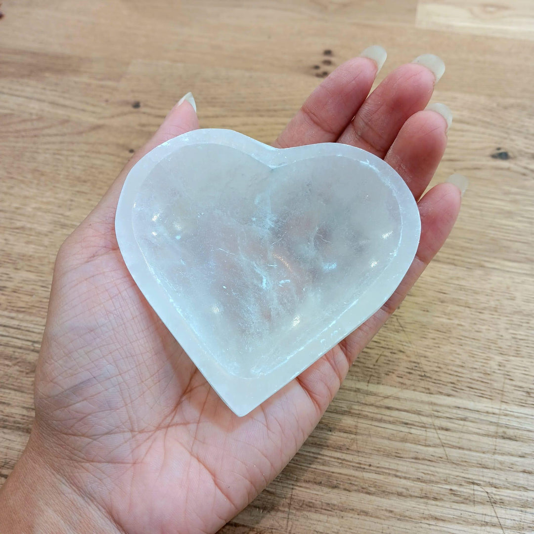 Selenite Bowl Heart Shape 3" - The Harmony Store