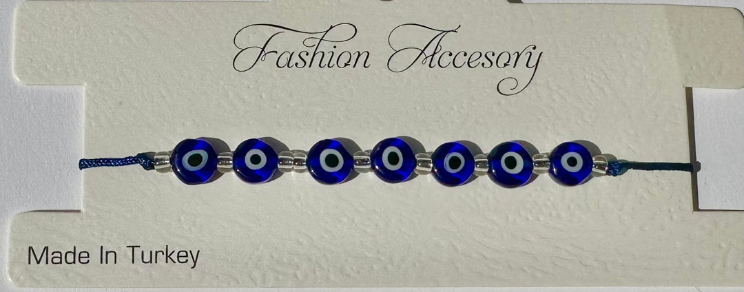 Seven Evil Eye Macrame Adjustable Bracelet - The Harmony Store