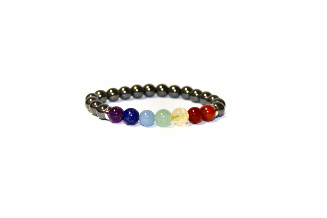 Seven Chakra Hematite Bracelet