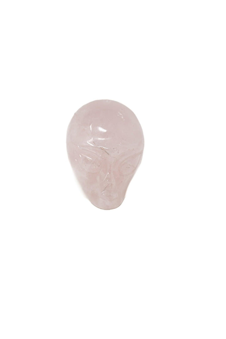 Rose Quartz Alien Head Had Carved