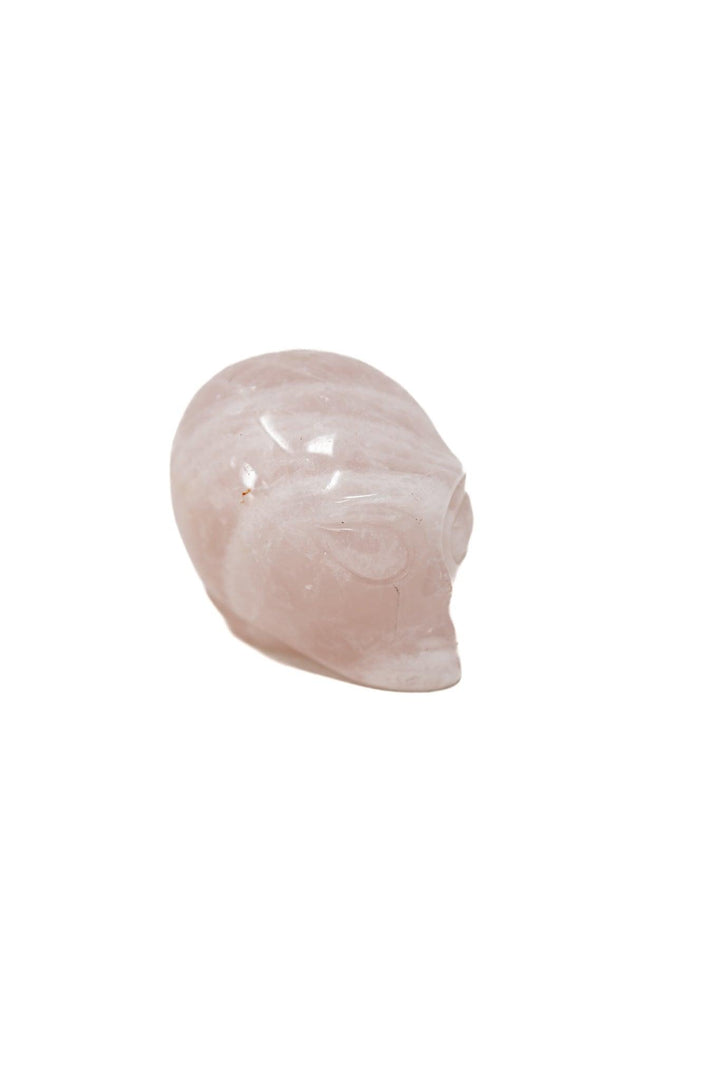 Rose Quartz Alien Head Had Carved