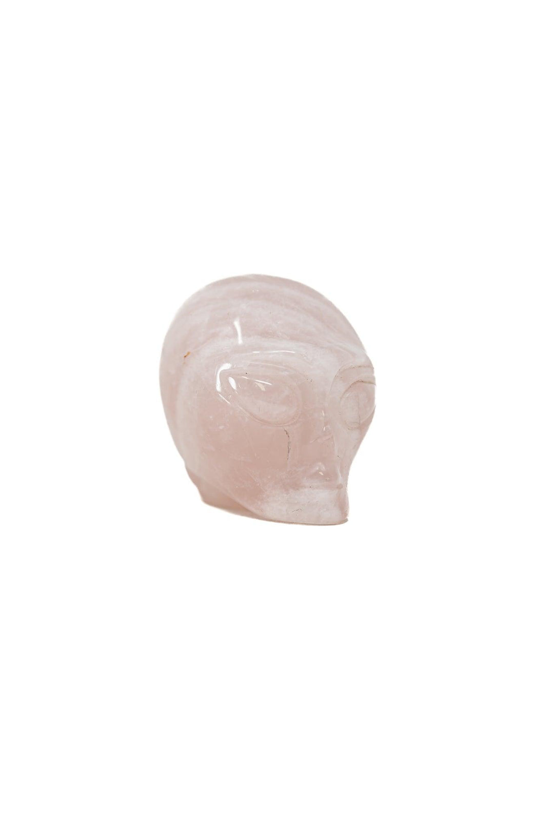 Rose Quartz Alien Head Had Carved