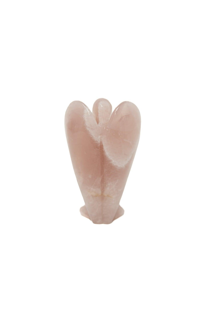 3-3.5" Rose Quartz Angel Hand Carved Crystals